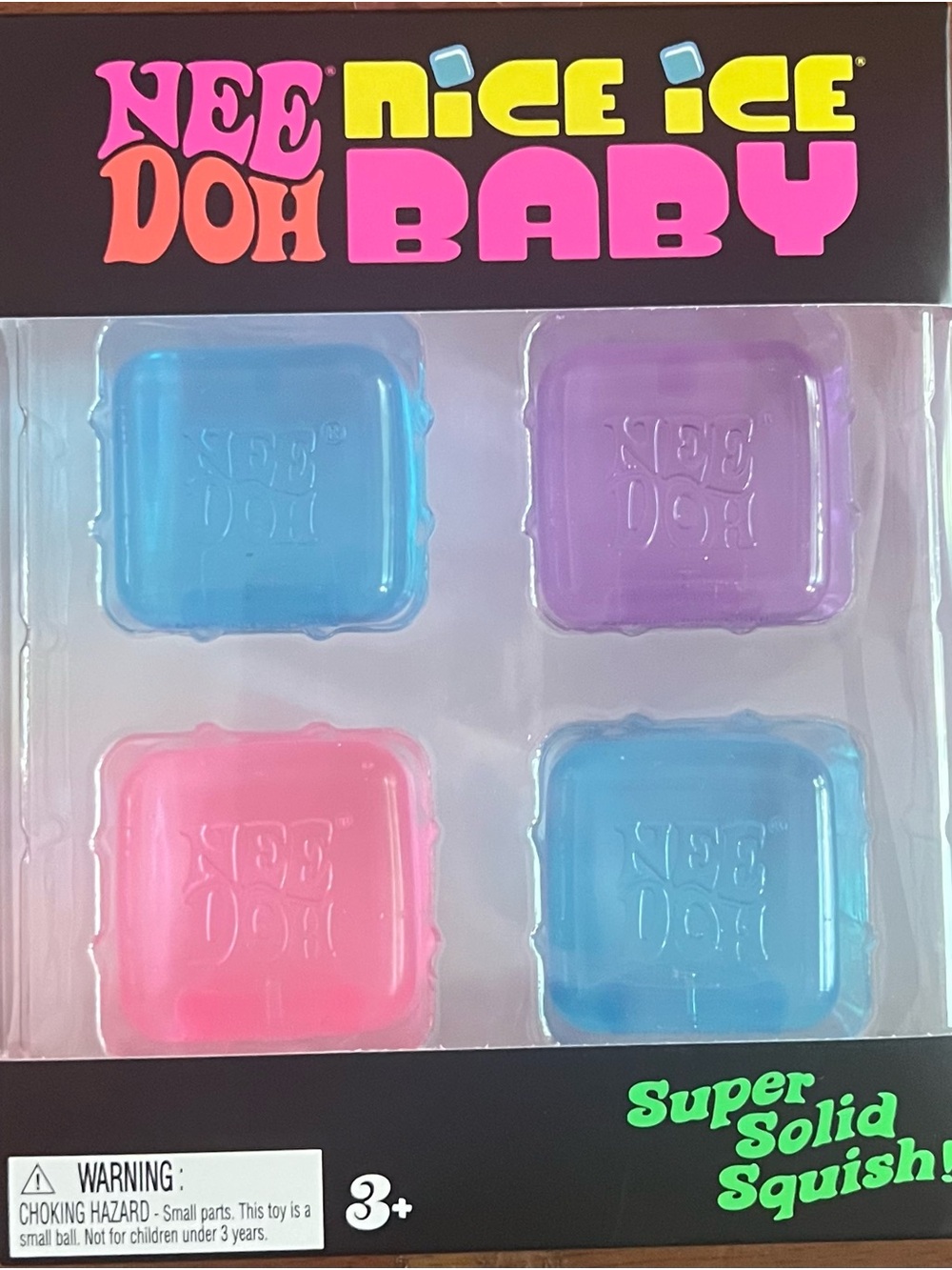 NeeDoh Nice Ice Baby Super Solid Squish - Pink, Purple, Blue